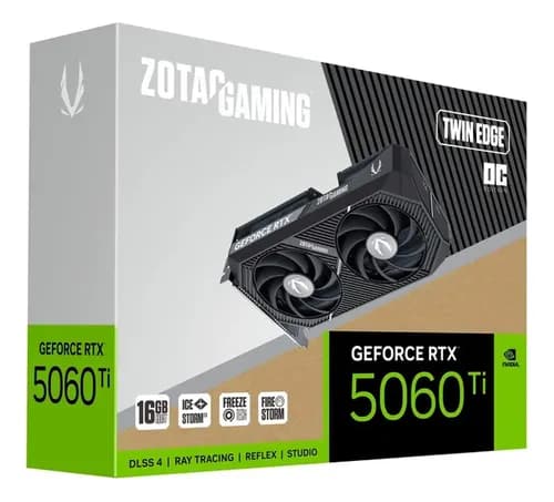 Placa de Vídeo Zotac Gaming NVIDIA GeForce RTX 5060 Ti Twin Edge 16GB