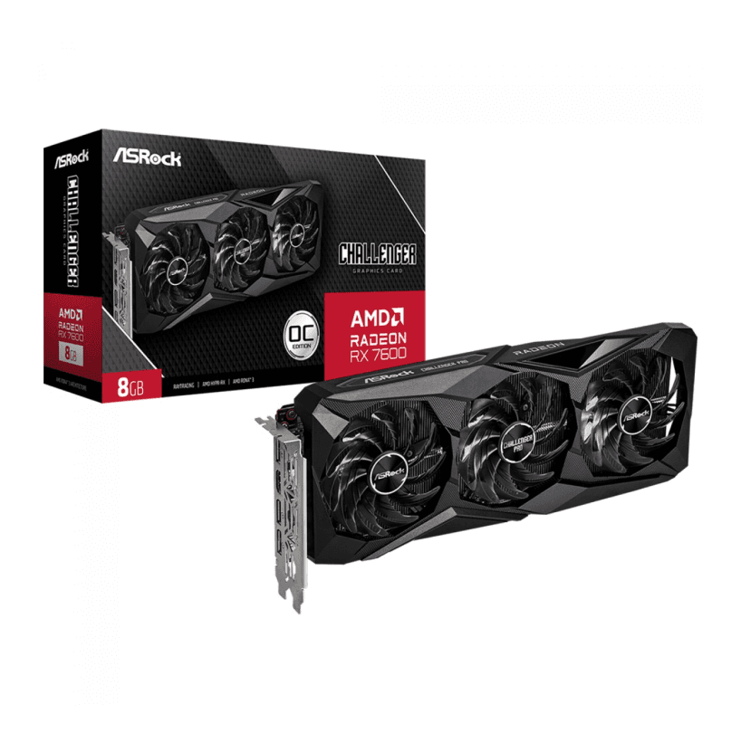 Placa de Vídeo ASRock Radeon RX 7600 Challenger Pro OC 8GB